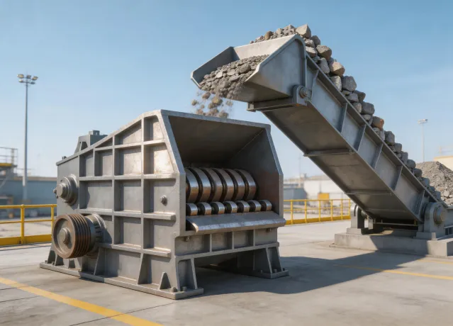 Jaw crusher feed system